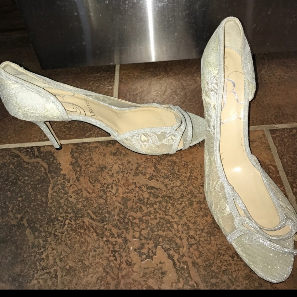 Sparkly Silver Size 13 Heels